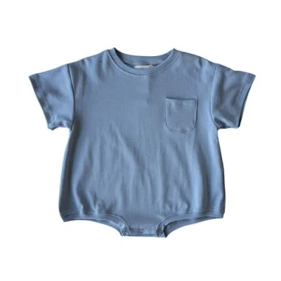 Winnie + Crew Kids'  Cory Pocket Romper In Blue