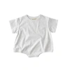 Winnie + Crew Kids'  Cory Pocket Romper In Gray
