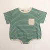 Winnie + Crew Cory Pocket Romper In Green