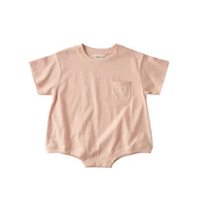 Winnie + Crew Kids'  Cory Pocket Romper In Pink