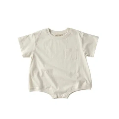Winnie + Crew Kids'  Cory Pocket Romper In White