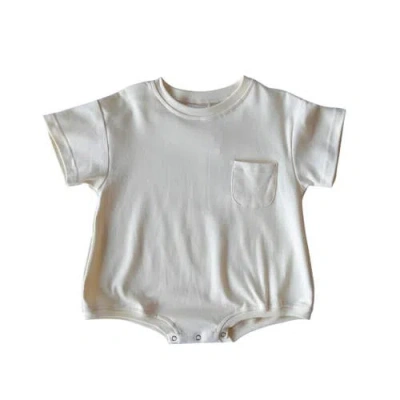 Winnie + Crew Kids'  Cory Pocket Romper In White