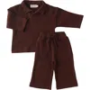 Winnie + Crew Kids'  Emerson Set In Burgundy