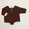 Winnie + Crew Graham Romper In Chocolate
