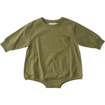 Winnie + Crew Kids'  Harley Pocket Romper In Green