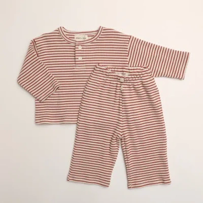 Winnie + Crew Kids'  Micky Set In Thin Turtledove Stripe
