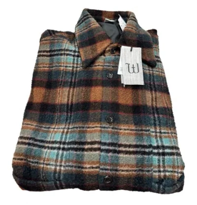 Pre-owned Winnie New York Winnie York Wool Cashmere Blend Plaid Shirt Jacket Size Small S In Multicolor