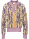 Winnie Ny Intarsia-knit Brushed Sweatshirt In Purple
