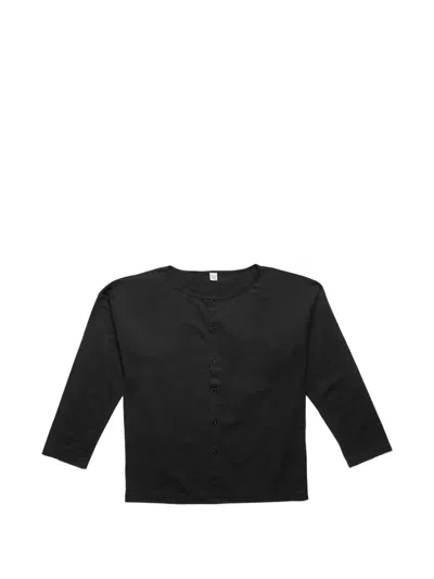 Winnie Ny Long-sleeved Buttoned T-shirt In Black