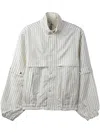 Winnie Ny Striped Bomber Jacket In 白色