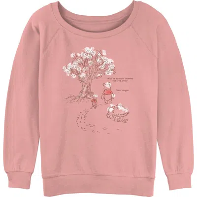 Winnie The Pooh Junior's  Pooh And Piglet Friends Forever Sweatshirt In Pink