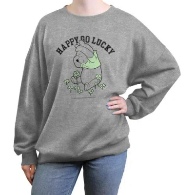 Winnie The Pooh Junior's  St. Patrick's Day Happy Go Lucky Sweatshirt In Gray