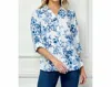 Winslow Collection Providence Button Down Shirt In Blue & White Floral In Multi