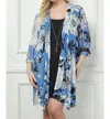 Winslow Collection Seaside Serenity Dress- Plus In Peri Gray Ivory In Multi