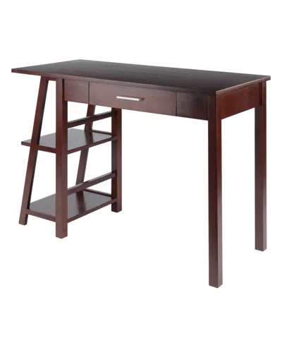 Winsome Aldric 30.55" Wood Writing Desk In Walnut