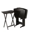 Winsome Anila 5-piece Wood Snack Table Set In Coffee