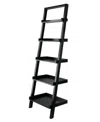 Winsome Bellamy 69.36" Wood 5-tier Leaning Shelf In Black