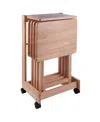 Winsome Brienda 5-piece Wood Flip Top Snack Table Set In Natural