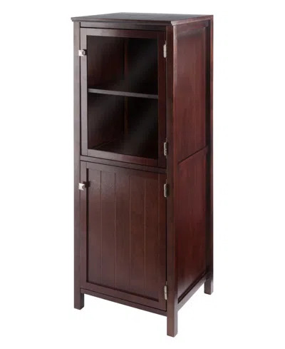 Winsome Brooke Jelly 47.44" Wood 2-section Cupboard In Walnut