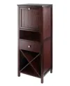 Winsome Brooke Jelly 47.44" Wood 4-section Wine Storage Cupboard In Walnut