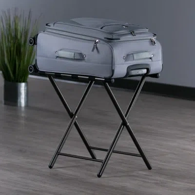 Winsome Folding Metal Luggage Rack In Brown