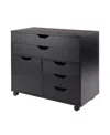 Winsome Halifax 26.3" Wood 3-small 2-wide Drawers Storage Cabinet In Black