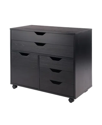 Winsome Halifax 26.3" Wood 3-small 2-wide Drawers Storage Cabinet In Black