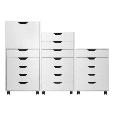 Winsome Halifax 3-pc Multi-drawer Storage Cabinet Set In Matte Black
