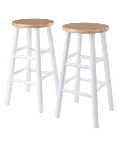 Winsome Huxton 2-piece Wood Counter Stool Set In White
