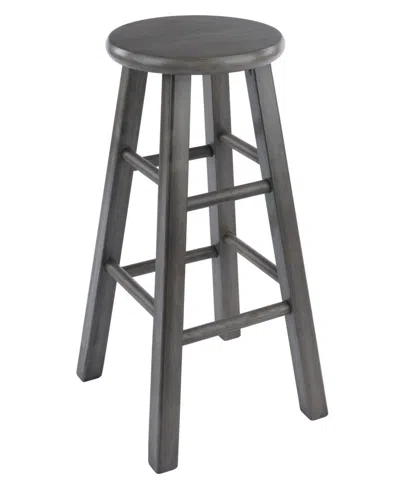 Winsome Ivy 24.2" Wood Square Leg Counter Stool In Gray