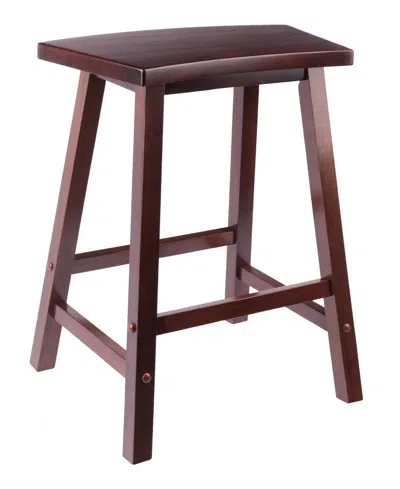 Winsome Katashi 23.78" Wood Fan Shape Counter Stool In Brown