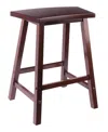 Winsome Katashi 23.78" Wood Fan Shape Counter Stool In Walnut