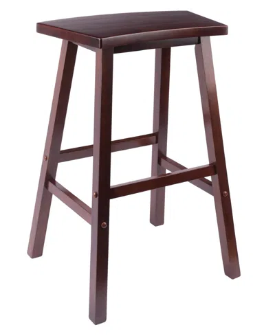 Winsome Katashi 28.62" Wood Fan Shape Bar Stool In Walnut