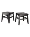 Winsome Kaya 2-piece Wood Conductor Stool Set In Coffee