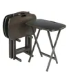 Winsome Lucca 5-piece Wood Snack Table Set In Oyster Gray