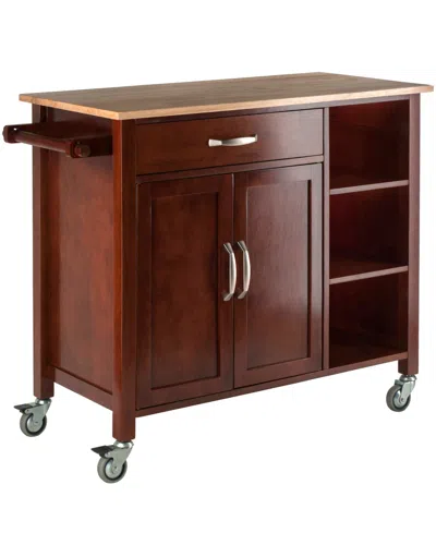 Winsome Mabel Kitchen Cart In Brown