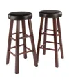 Winsome Maria 2-piece Wood Cushion Seat Bar Stool Set