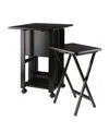 Winsome Sophia 5-piece Wood Drop Leaf Top Snack Table Set In Coffee