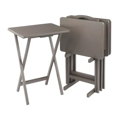 Winsome Wood Alex 5-pc Snack Table Set, Oyster Gray