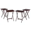 Winsome Wood Alex Set Of 4 Single Snack Tables Walnut
