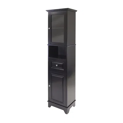 Winsome Wood Alps Tall Cabinet With Glass Door And Drawer
