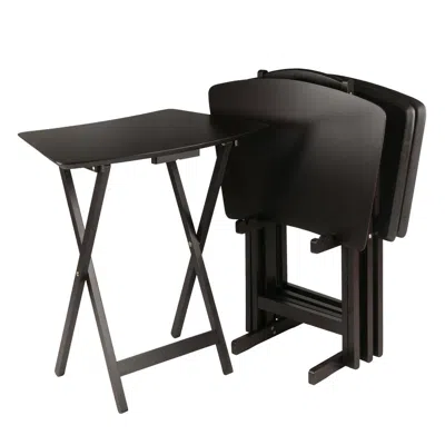 Winsome Wood Anila 5-pc Set Fan Shape Snack Table Coffee Finish