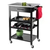 Winsome Wood Anthony Kitchen Cart Stainless Steel In Black