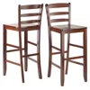 Winsome Wood Benjamin 2-pc Ladder Back 30" Bar Stool Set Antique Walnut