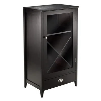 Winsome Wood Bordeaux Modular Wine Cabinet X Panel In Gray