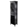 Winsome Wood Burdy Wine Cabinet 15-bottle, Glass Door In Black