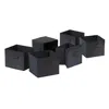 Winsome Wood Capri Set Of 6 Foldable Black Fabric Baskets