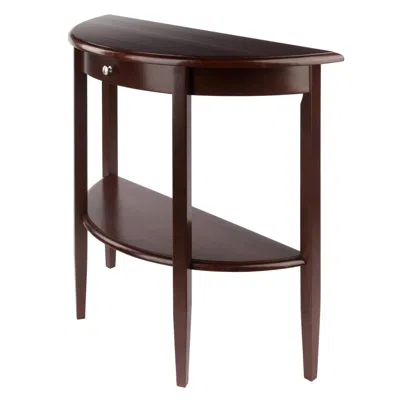 Winsome Wood Concord Hall / Console Table, Half Moon With Drawer, Shelf