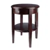 Winsome Wood Concord Round End Table With Drawer And Shelf