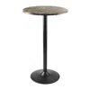 Winsome Wood Cora Pub Table, Bar Height, Round, Faux Marble Top, Black Base